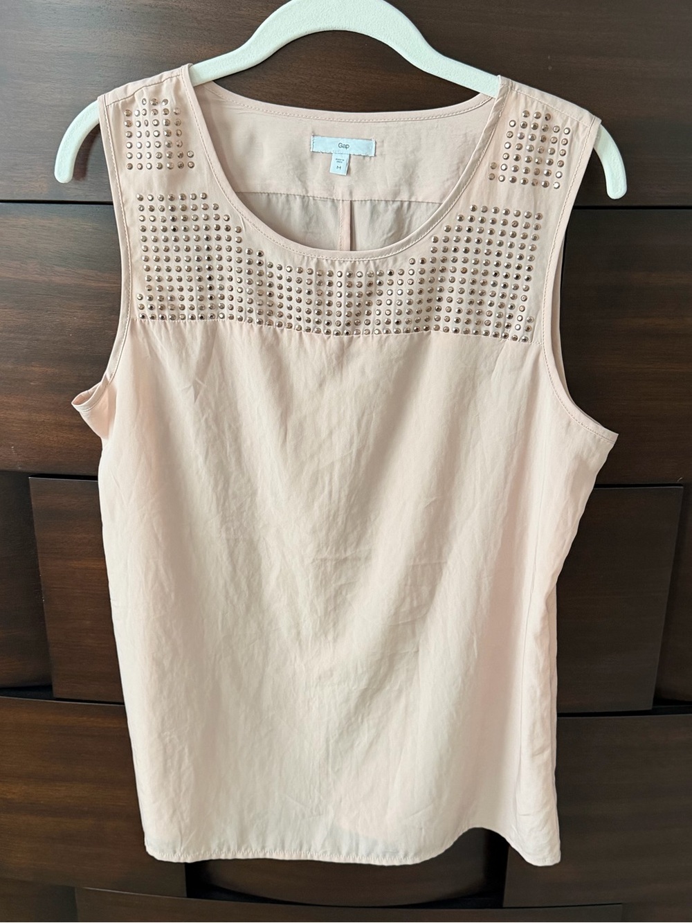 LIKE NEW Gap Studded Embellishment Sleeveless Tank | Tan-Beige-Blush | M